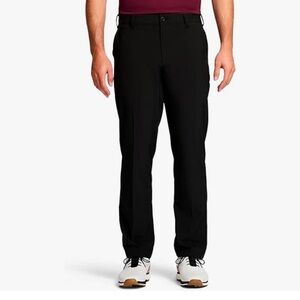 IZOD Golf Black Flat Front‎ Straight Leg Button Pants